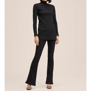 Mango | High Collar Sweater and Knit Flare Pant Coord Set | Medium
